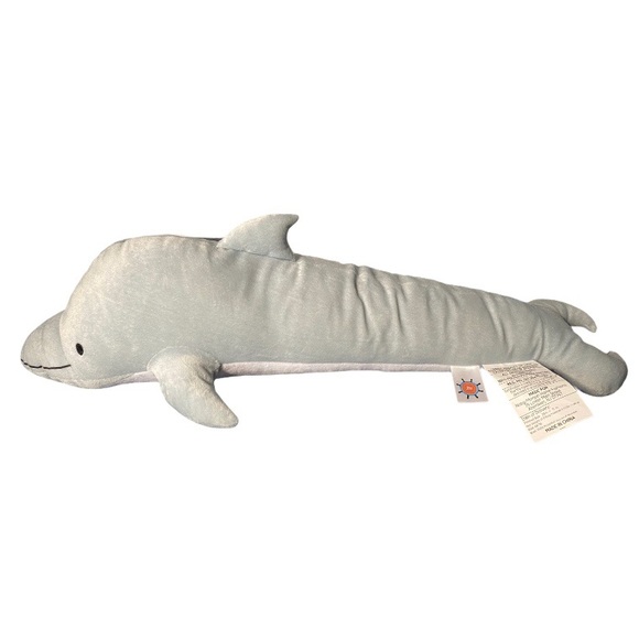 Morgan Home Fashions Gray Dolphin Shaped Pillow Plush 30" Man Cave Beach House - Picture 2 of 5
